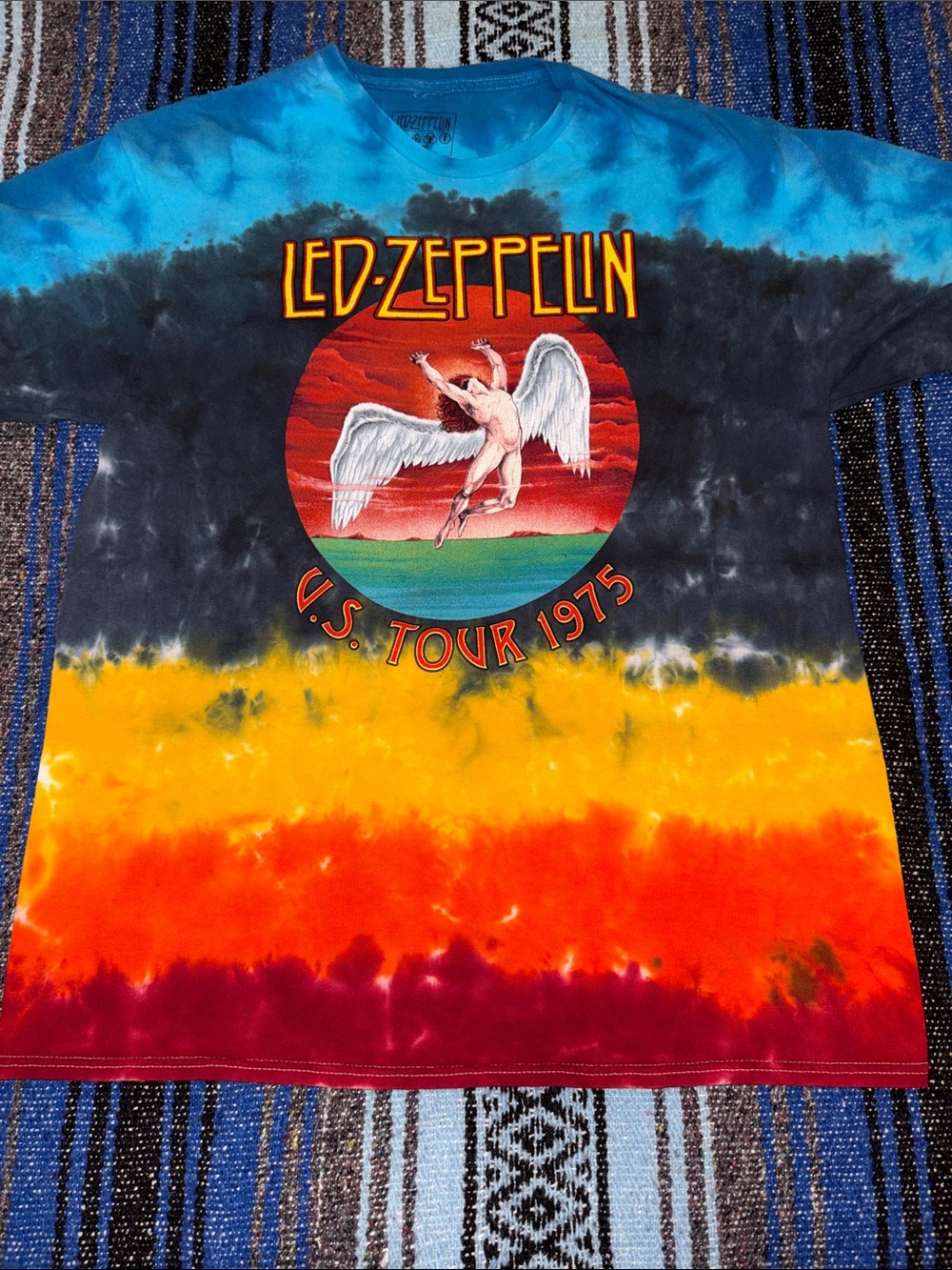 Led Zeppelin 1975 US Tour Tie Dye Tee Shirt